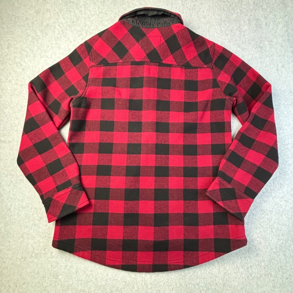 ORVIS Buffalo Plaid Fleece Lined Shirt Jacket Shacket  Red Black Women Size S CH - Picture 2 of 13
